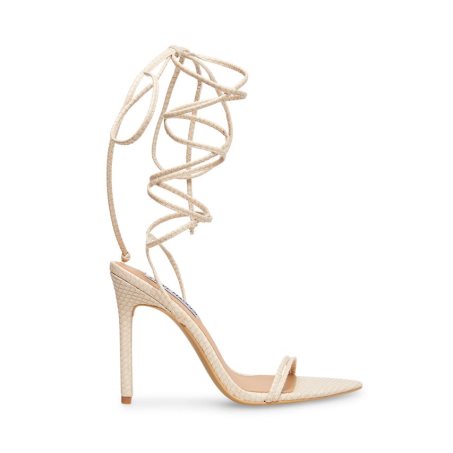 Beige Steve Madden Premier Women's Heels Sandals | PH 3104QV16